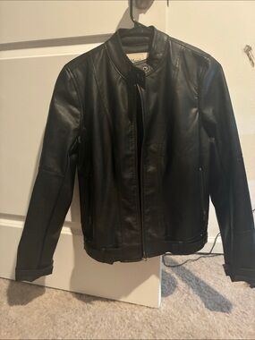 Maralyn & Me Black Leather Moto Jacket